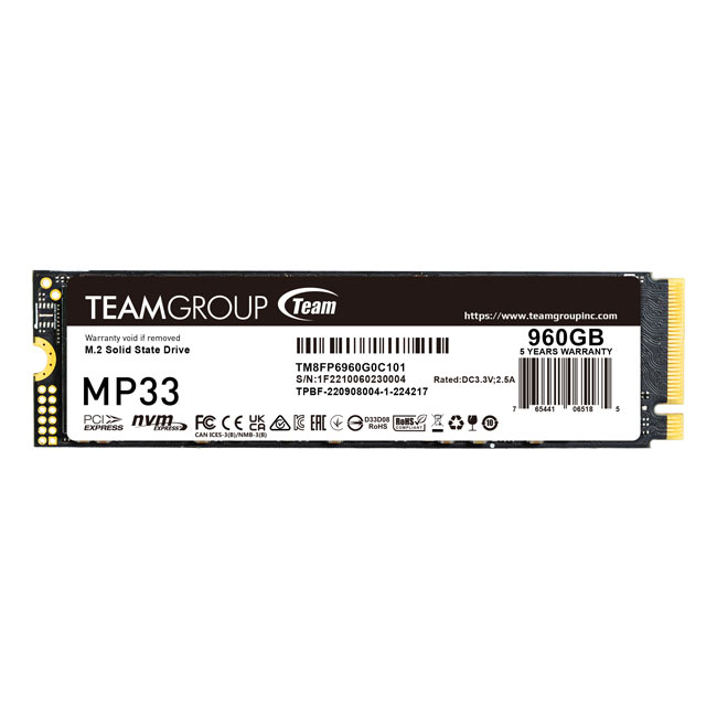 MP33 M.2 PCIe SSD 960GB