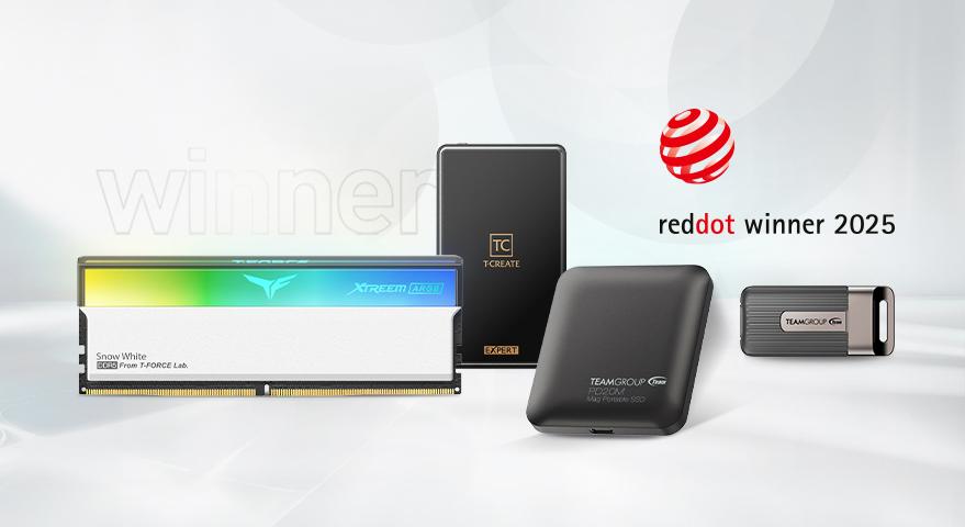 TEAMGROUP Secures Four Wins at the 2025 Red Dot Design Awards Leading the Global Memory and Storage Market with Dual Excellence in Technology and Aesthetics